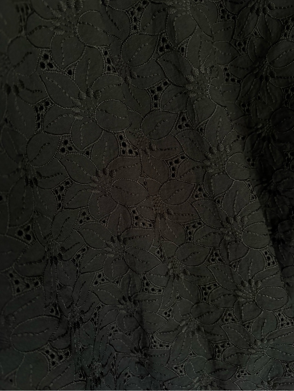 LOFT Black Eyelet Button-Front Blouse - Picture 4 of 4